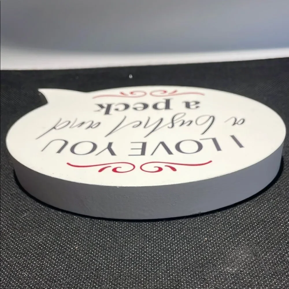 White and Black Decorative Speech Bubble Sign